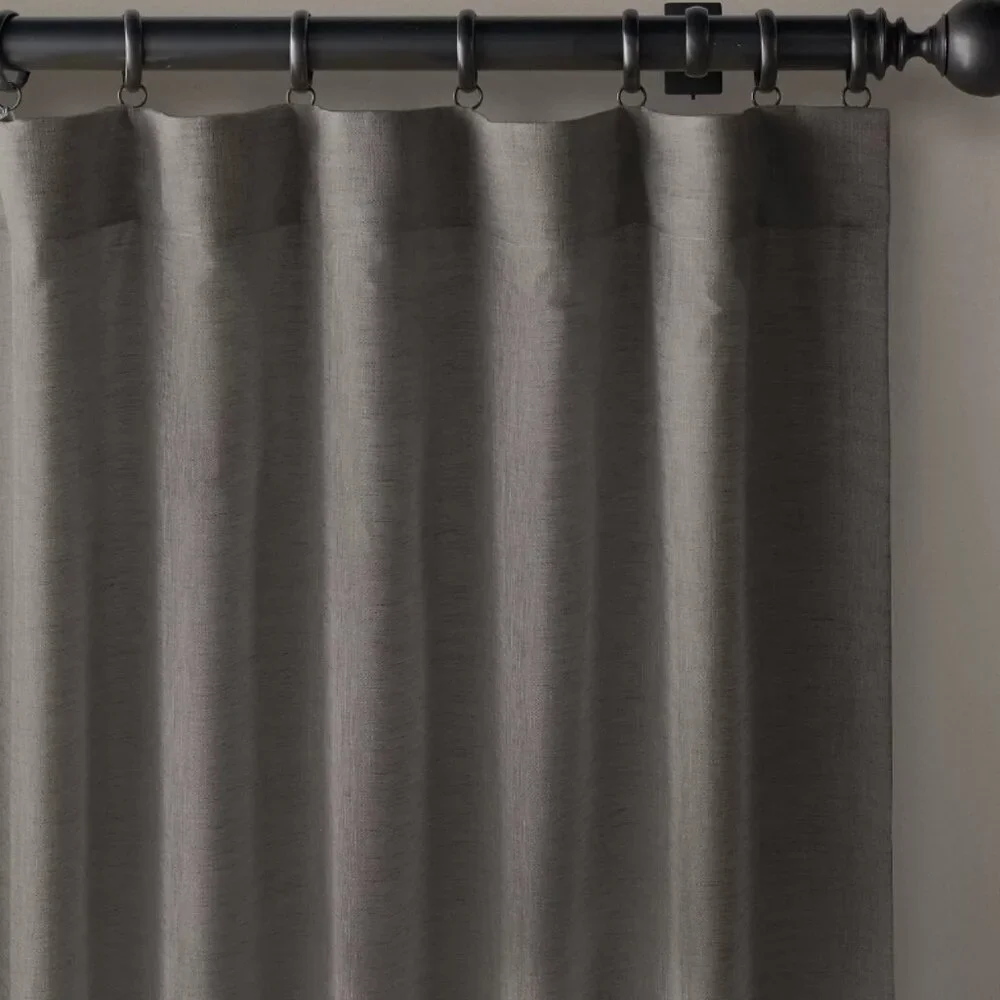 Restoration Hardware Fog Belgian Sheer Linen Curtain Panel